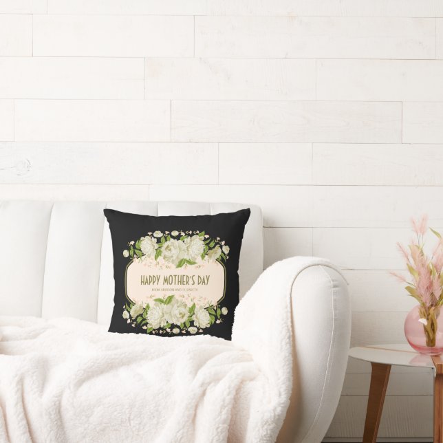 Coussin Crème Floral Joyeux Jour des Mères Jouer l'oreille (Canapé)