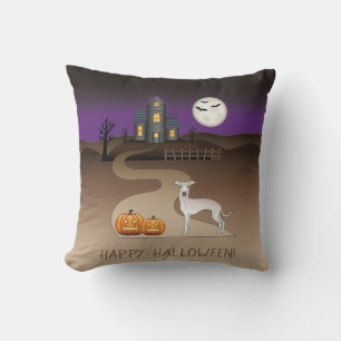 Coussin Crème Iggy Chien Mignon Et Maison Hantée d'Hallowe