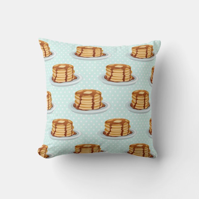Coussin Crêpes avec sirop d'érable et Motif Polkadot (Recto)