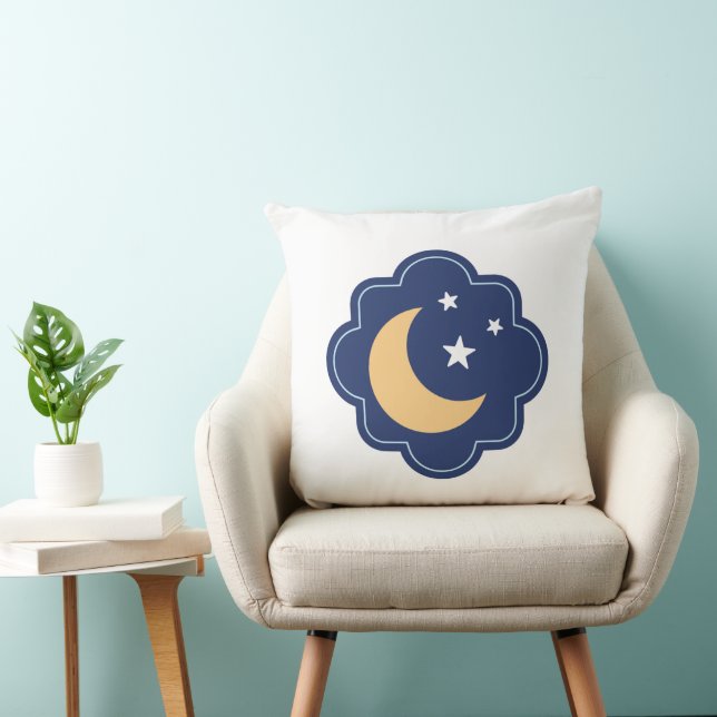 Coussin Crescent Moon & Stars Pillow (Chaise)