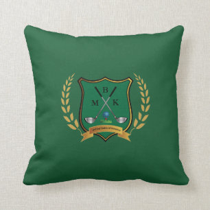 Coussin Crête de GOLF avec le monogramme de guirlande de