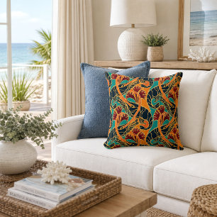 Coussin Crevettes et Algues de Mer Motif