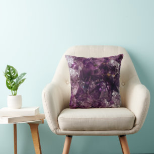 Coussin Cristaux d'Améthyste Lancer l'oreiller