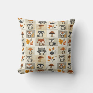 Coussin Critère bois mignon Motif : Animaux adorables