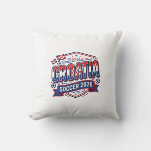 Coussin Croatie Football 2026 Football Gras Typographie Pa