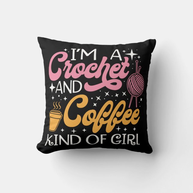 Coussin Crochet Et Café (Recto)