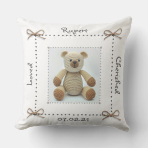 Coussin Crochet Teddy Oear bébé bébé Pouponnière personnal
