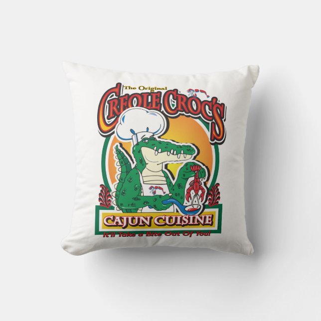 Coussin Crocodile Cajun créole Mardi Gras (Recto)
