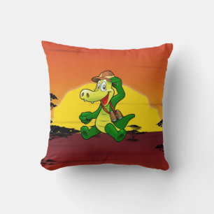 Coussin Crocodile heureux