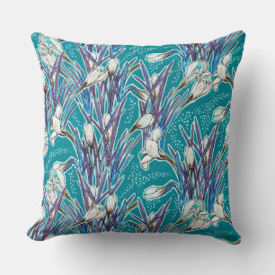 Coussin Crocus, motifs floraux, belles fleurs printanières