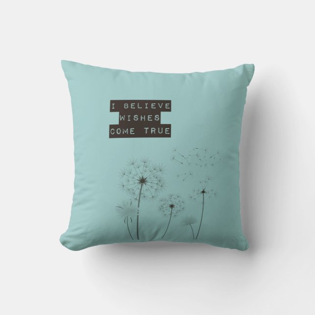 Coussin Croire en les vœux Pissenlits (Recto)