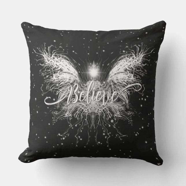 Coussin Croire Fairy Starlight Imaginaire noir (Recto)