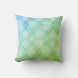 Coussin Croisé Joyeux Vert & Bleu, Jaune Chèques Le