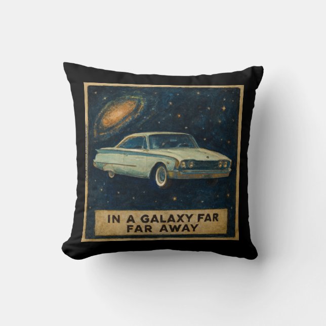 Coussin Croiseur Rétro dans l'Espace Profond  (Recto)