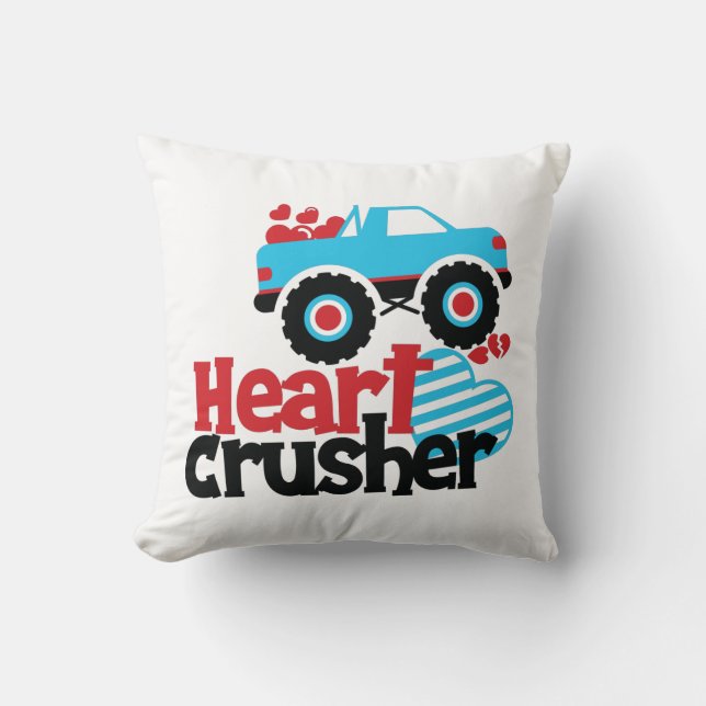 Coussin Croisière Coeur de Camion Monster bleu Valentine (Recto)