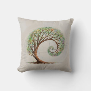 Coussin Croissance éternelle - Golden Ratio Arbre Spiral