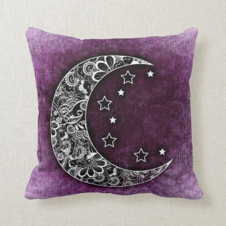 Coussin CROISSANT DE LUNE et ÉTOILES sur la texture