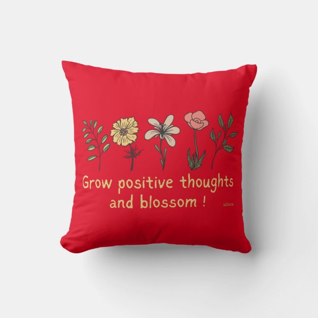 COUSSIN CROÎTRE DES PENSÉES POSITIVES ET DES MOTIFS DE BLO (Recto)