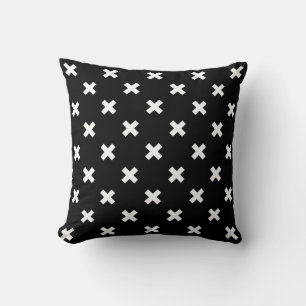 Coussin Croix blanche sur le noir