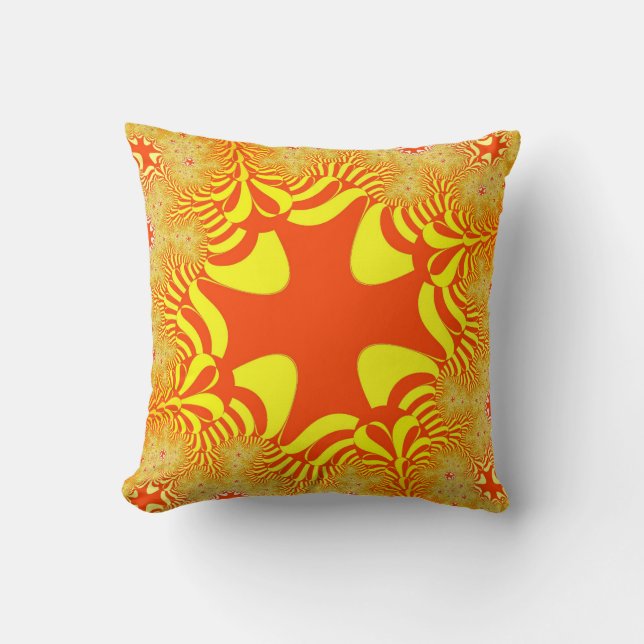 Coussin Croix orange soleil (Recto)