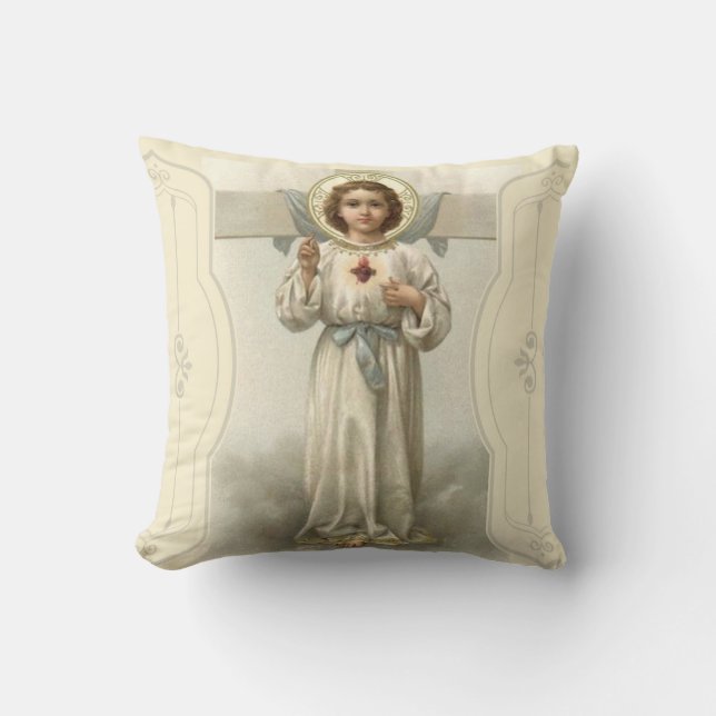 Coussin Croix sacrée de coeur de Jésus-Christ (Recto)