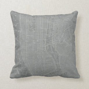 Coussin Croquis de carte de New York City