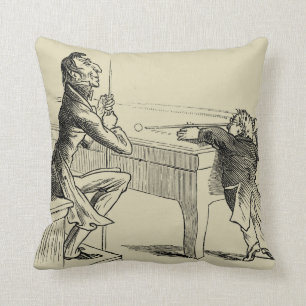 Coussin Croquis de crayon de deux hommes jouant la piscine