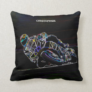 Coussin Croquis de emballage rougeoyant de cercle de