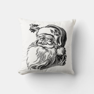 Coussin Croquis de tête du Père Noël cool