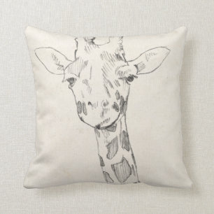 Coussin Croquis du portrait   de girafe