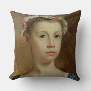 Coussin Croquis d'une jeune fille, c.1730-40 (huile sur la