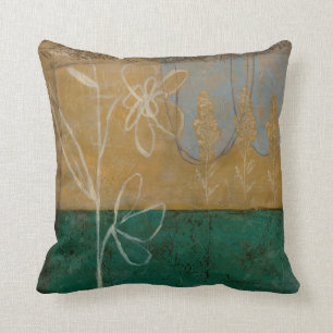 Coussin Croquis floral avec Fleur sauvage et Plante