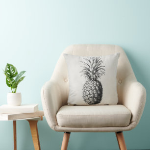 Coussin Croquis monochromatique ananas