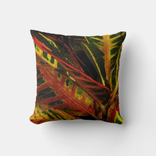 Coussin Croton Feuilles Abstraits
