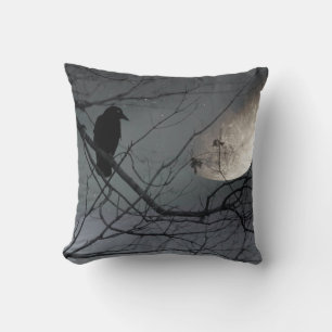 Coussin Crow Et L'Ancienne Lune Moody