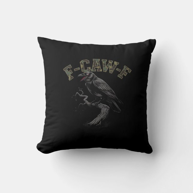 Coussin Crow F-Caw-F Funny Bird (Recto)