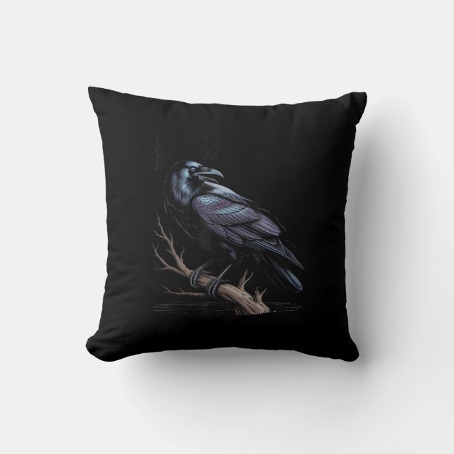Coussin Crow, F-Caw-F Funny Bird Funny Quote (Recto)