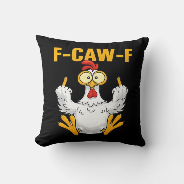 Coussin Crow F-Caw-F Funny Humor Gothic (Recto)