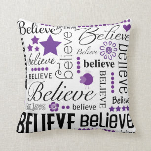 Coussin Croyez la conception des textes d'art de mot
