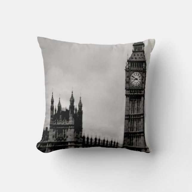 Coussin Cru de Londres d'horloge de Big Ben (Recto)
