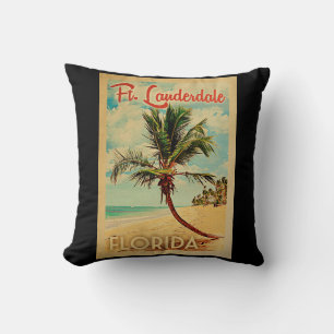 Coussin Cru de plage de palmier de la Floride de Fort