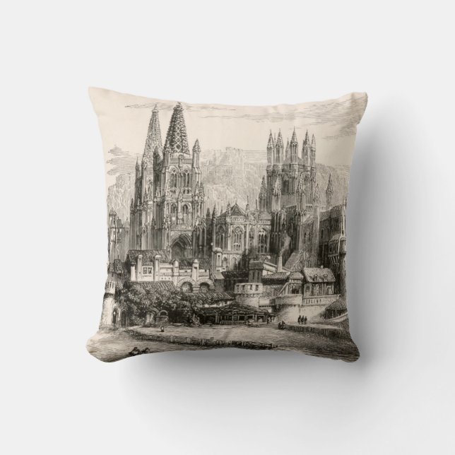 Coussin Cru gothique de flèche de château de l'Espagne de (Recto)