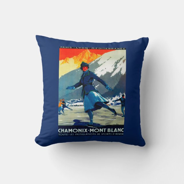 Coussin Cru PosterEurope de Chamonix-Mont Blanc (Recto)