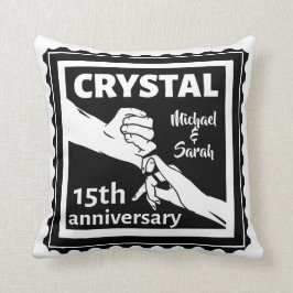 Coussin Crystal 15e anniversaire mariage tenant la main