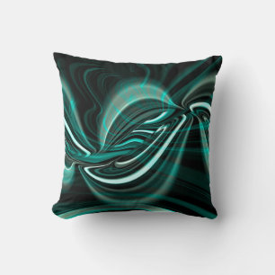 Coussin Crystalline sur les courbes cyanes vert foncé et o