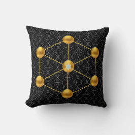 Coussin Cube de Métatron doré