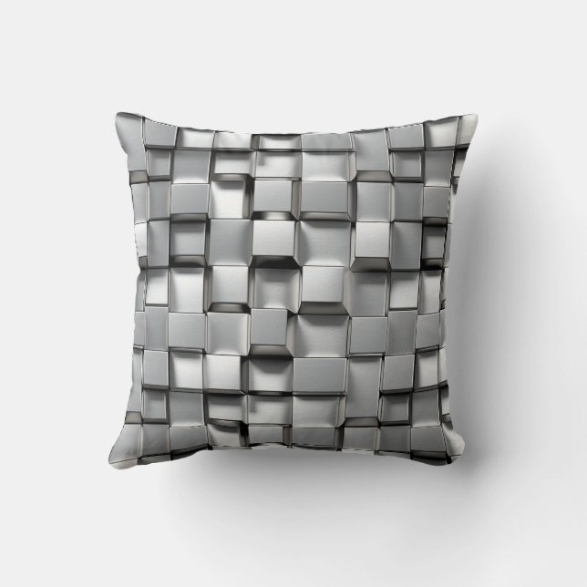 Coussin Cube métallique blanc (Verso)