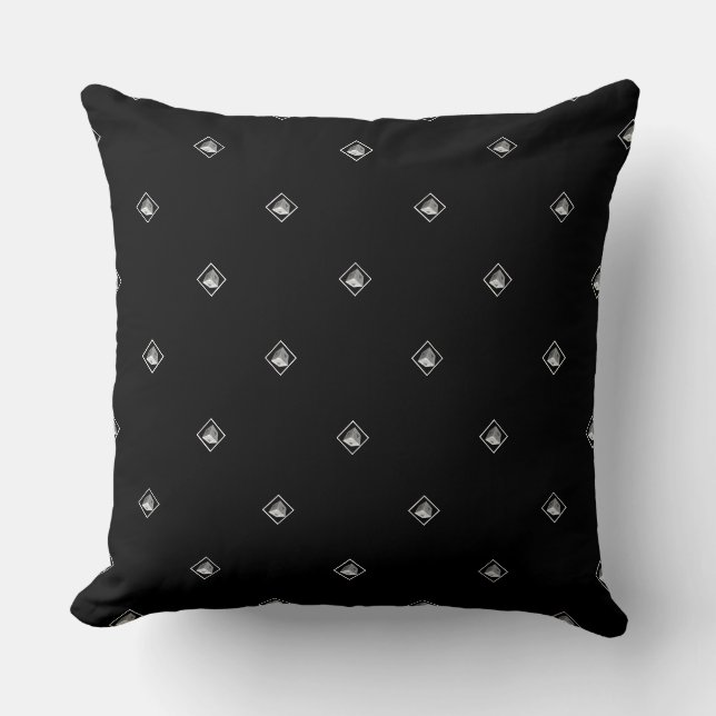 Coussin Cube Pyramide Répéter Noir (Recto)