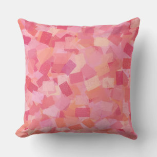 Coussin Cubisme orange rose Motif Abstrait