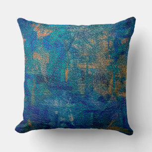 Coussin Cuir bleu